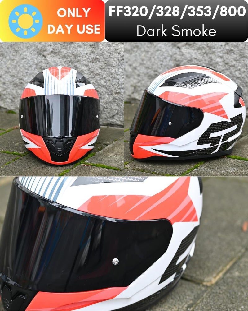 Logto Compatible with LS2 FF353/320/328/800 Helmets Visor Tint Replacement Motorcycle Helmet Face Shield (Dark Smoke) - Image 5